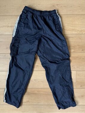 Vintage Silver Edge Track Pants Mens M Blue Lined Cargo Stripe